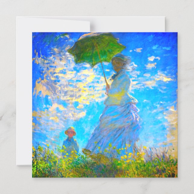 Invitación Magnética Monet Woman con una sombrilla (Anverso)