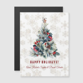 Invitación Magnética Monograma: Deseos navideños del árbol de Navidad B