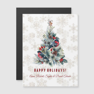 Invitación Magnética Monograma: Deseos navideños del árbol de Navidad B