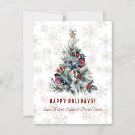 Invitación Magnética Monograma: Deseos navideños del árbol de Navidad B