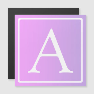 Invitación Magnética Monograma simple   Ombre rosa/morado sutil