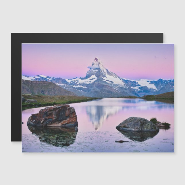 Invitación Magnética Montaña Matterhorn en Zermatt, Suiza (Anverso/Reverso)