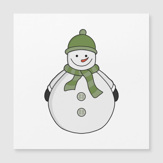Invitación Magnética Muñeco de nieve frío (Anverso)