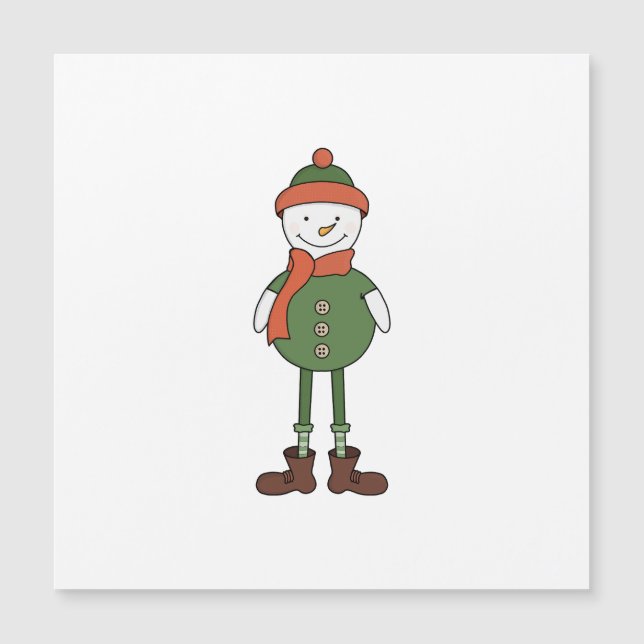 Invitación Magnética Muñeco de Nieve Genial (Anverso)