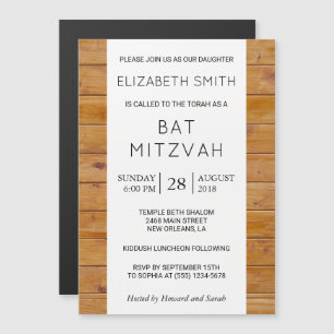 Invitación Magnética Muro del granero, tablas de madera, Mitzvah del mu