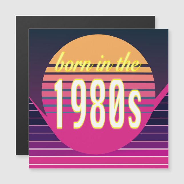 Invitación Magnética Nacidos en la década de 1980, milenials, Gen X, añ (Anverso/Reverso)