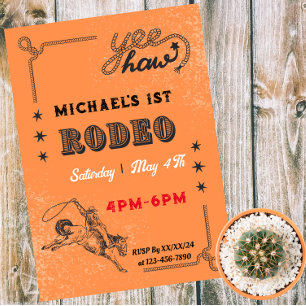 Invitación Magnética Nacimiento del Rodeo Occidental de Cowboy Country
