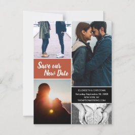 Invitación Magnética Naranja Guardar nuestra nueva foto de fecha Cambia