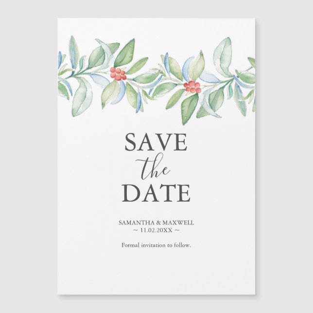 Invitación Magnética Navidades Boda Salvar Los Magnates De Fecha (Anverso)