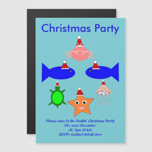 Invitación Magnética Navidades Criaturas marinas personalizadas