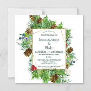Invitación Magnética Navidades de acuarela cautivadores Boda de vegetac