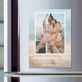 Invitación Magnética Navidades de fotografía de arena y mar Cartas magn