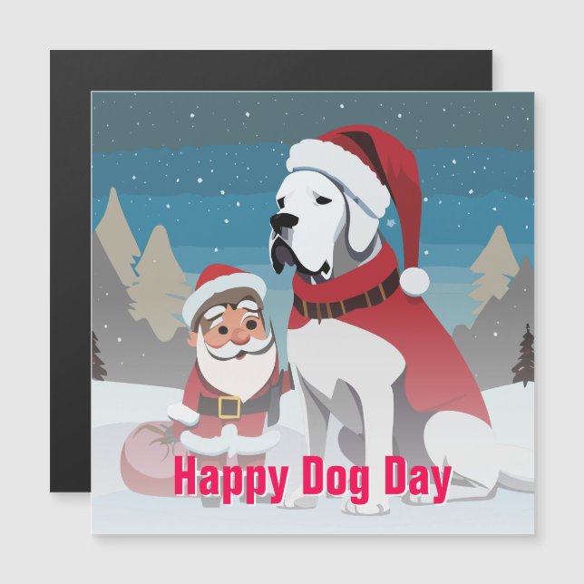 Invitación Magnética Navidades de Great Dane (Anverso/Reverso)