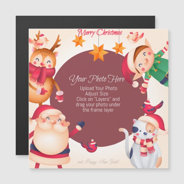 Invitación Magnética Navidades de Personalizados de cuentas (Anverso/Reverso)