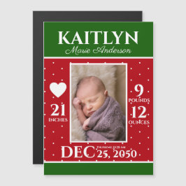 Invitación Magnética Navidades modernos anuncian nacimientos recién nac