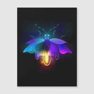 Invitación Magnética Neon Firefly en negro
