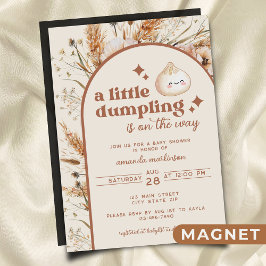 Invitación Magnética Neutral acuarela Pequeño Dumpling Bao Baby Shower