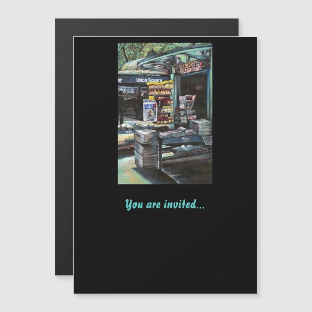 Invitación Magnética Noche de crisocolia, Union Square, NYC (Anverso/Reverso)