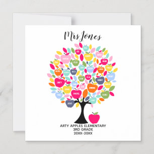 Invitación Magnética nombres de clase maestro gracias manzana palabra a