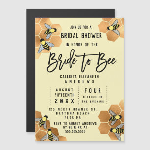 Invitación Magnética Novia a bebe cita ducha de novia de honeycomb de o