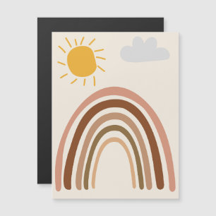 Invitación Magnética Nube de Sol Arcoíris, Dibujo de Niños, Arte Abstra