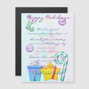 Invitación Magnética O Navidades Whimsey Folk Art