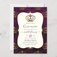 Invitación Magnética Old Gold Elegance Quinceañera