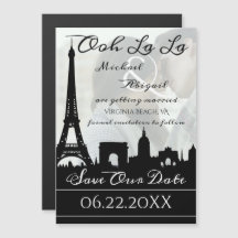 Ooh La La Paris Skyline Photo Save the Date