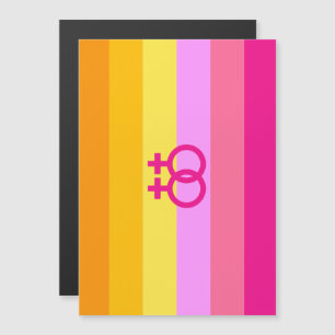 Invitación Magnética Orgullo Lesbiana Dawn Pride Mujeres que Aman a Muj