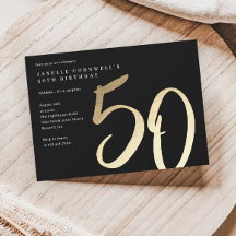 Oro Minimalista moderno Tipo 50 cumpleaños