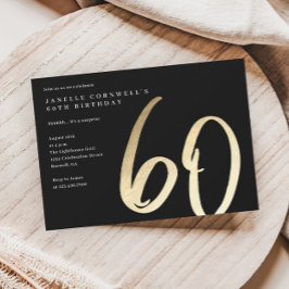 Invitación Magnética Oro Minimalista moderno Tipo 60 cumpleaños