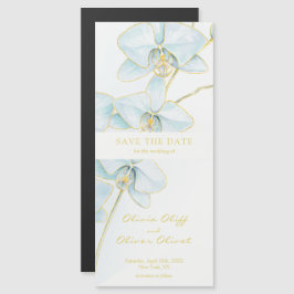 Invitación Magnética Orquídea azul suave Guardar la fecha