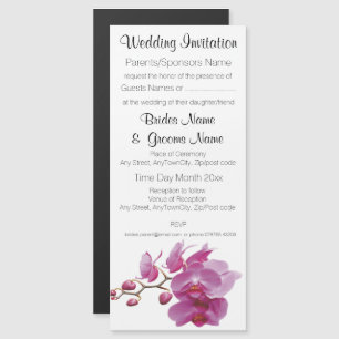 Invitación Magnética Orquídeas Bodas baratas Juegos de paquetes