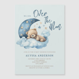 Invitación Magnética Oso de peluche sobre el Baby Shower de la luna
