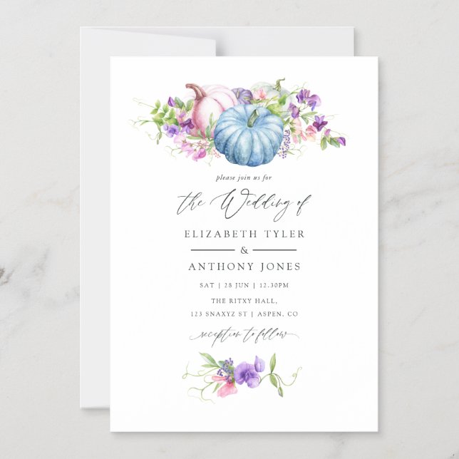 Invitación Magnética Otoño - Boda floral otoño (Anverso)