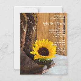 Invitación Magnética País Boda Occidental Girasol