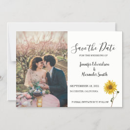 Invitación Magnética País de fotos florales de girasol ruso