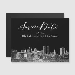 Invitación Magnética Paisaje urbano esbozado de PixDezines NYC