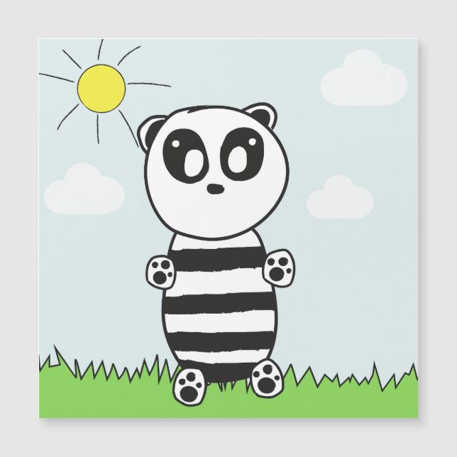 Invitación Magnética Panda Kids (Anverso)