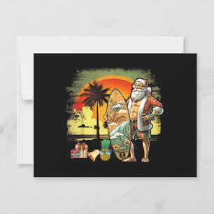 Invitación Magnética Papá Noel de surf de verano tropical 6 Pack Christ