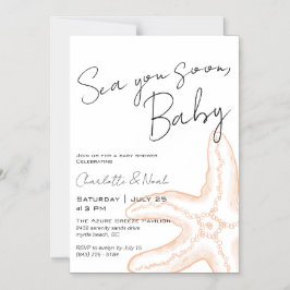 Invitación Magnética para Baby Shower Sea You Soon
