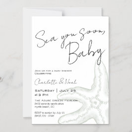 Invitación Magnética para Baby Shower Sea You Soon