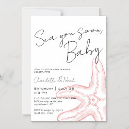 Invitación Magnética para Baby Shower Sea You Soon