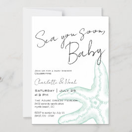Invitación Magnética para Baby Shower Sea You Soon