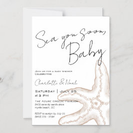 Invitación Magnética para Baby Shower Sea You Soon
