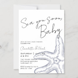 Invitación Magnética para Baby Shower Sea You Soon