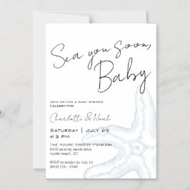 Invitación Magnética para Baby Shower Sea You Soon