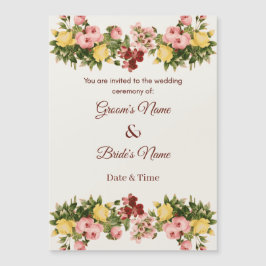 Invitación magnética para boda con jardín floral v