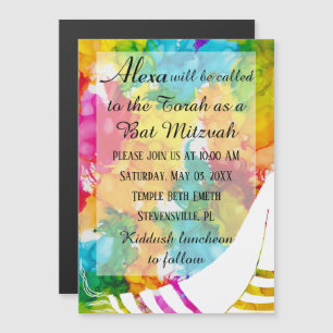 Invitación magnética para fiesta de Bar o Bat Mitz