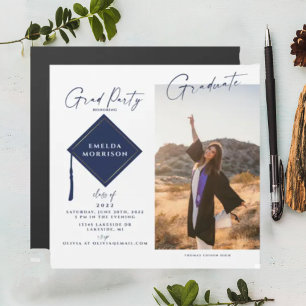 Invitación magnética para fiesta de graduación de 